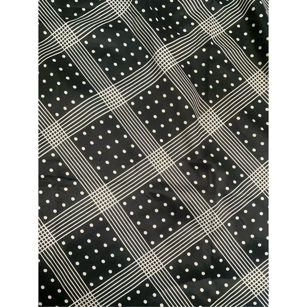 Scarf‎ Black White Polka Dot Patchwork Grid Print Square Accessory Graphic Artsy